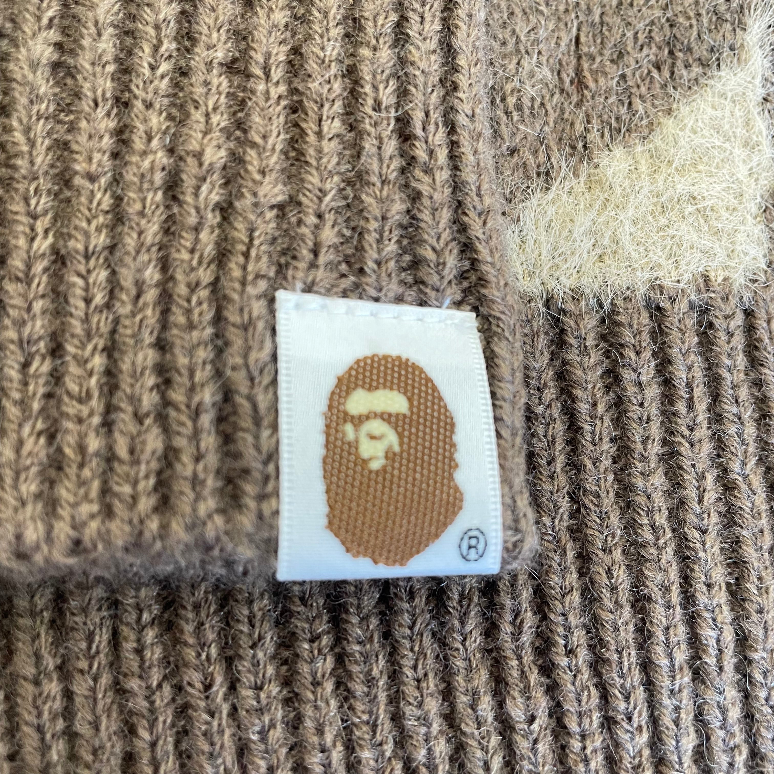A BATHING APE Bape Sta Pattern Relaxed Fit Knit Cardigan Sweater 