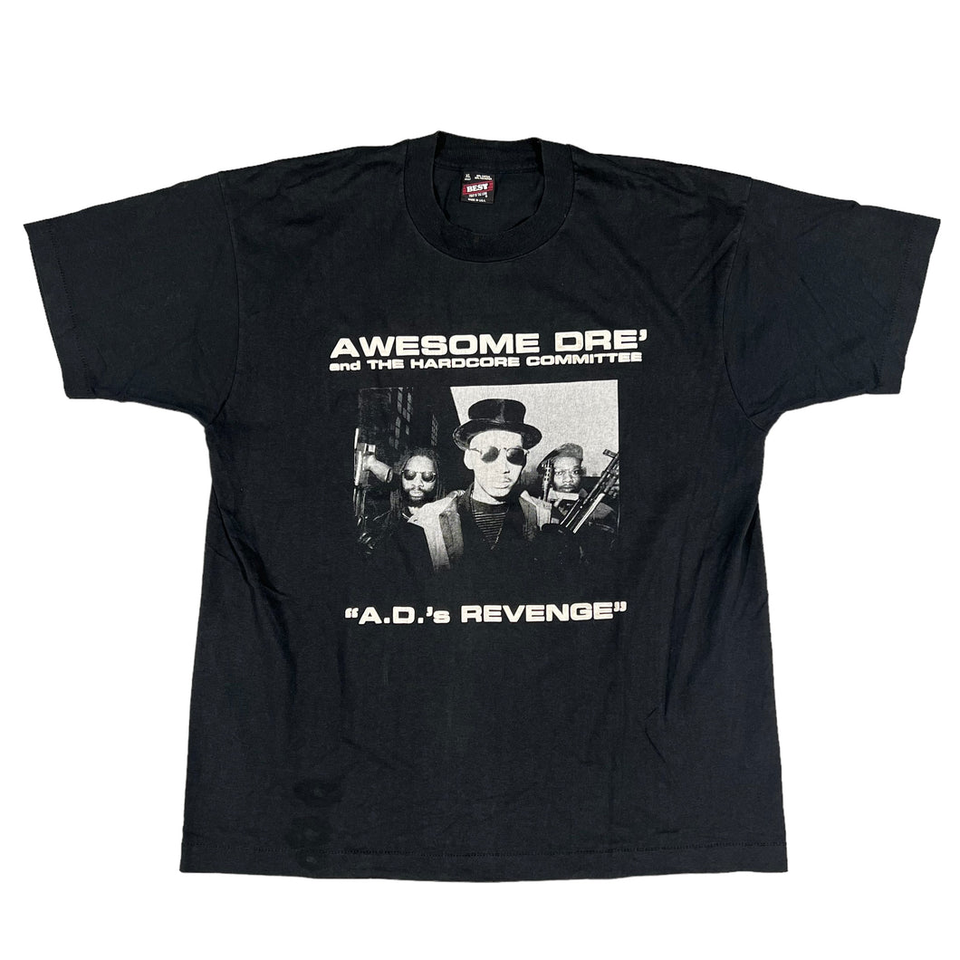 Vintage Awesome Dre and The Hardcore Committee “A.D.’s Revenge” Promo Shirt on Fruit of the Loom Best Tagged XL