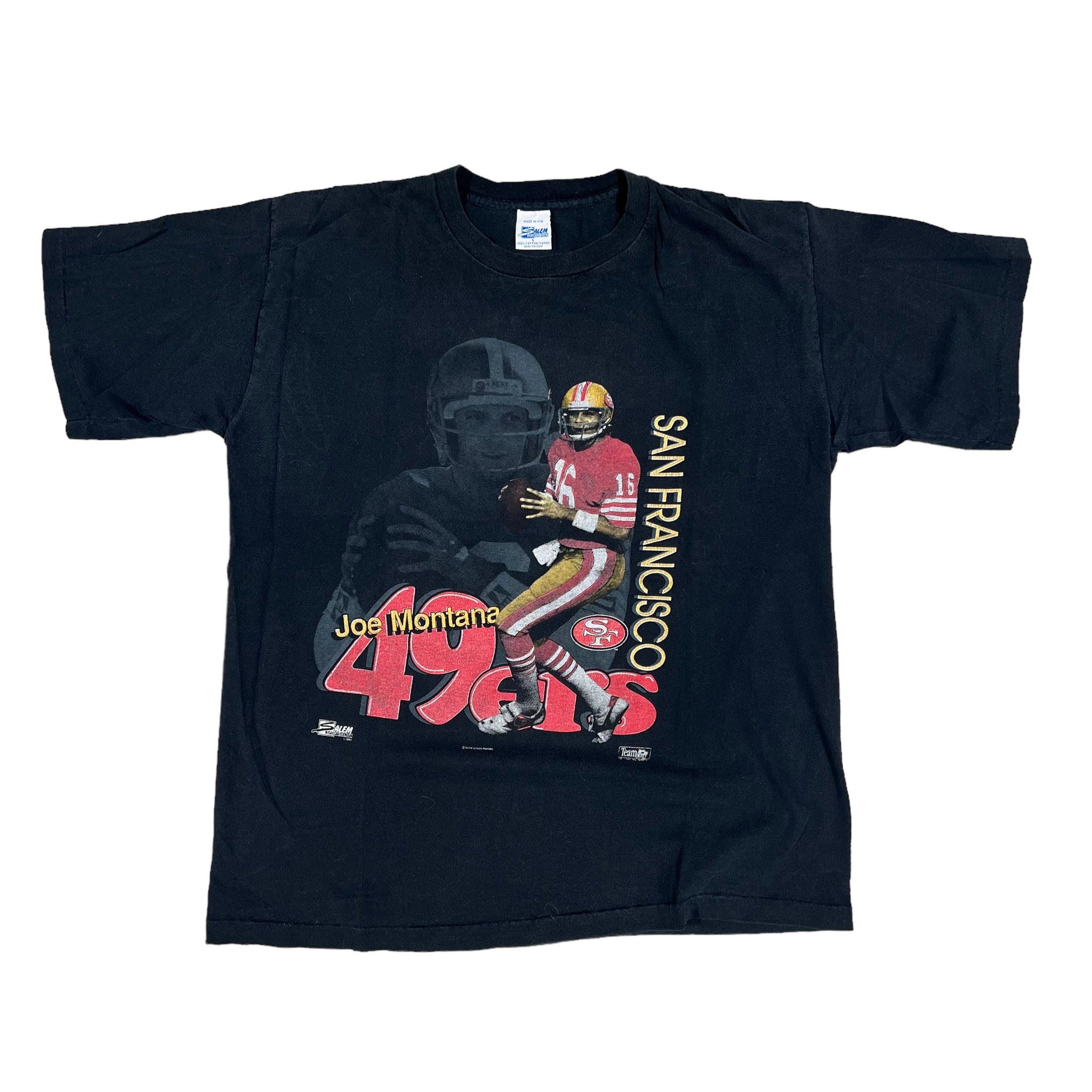 90's San Francisco 49ers Joe Montana T-Shirt Size Medium, Salem Sportswear