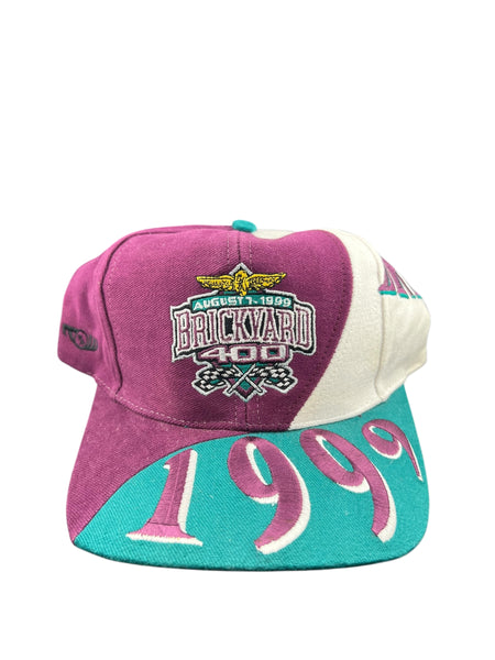 Vintage LOGO 7 Brickyard 400 Big Year 1999 Wraparound Snapback Hat 90s Multicolor