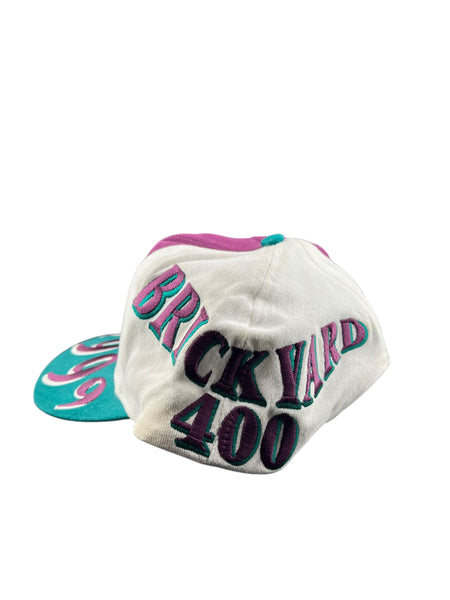 Vintage LOGO 7 Brickyard 400 Big Year 1999 Wraparound Snapback Hat 90s Multicolor