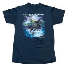 Load image into Gallery viewer, Vintage 3D EMBLEM Delta Smith &amp; Wesson Revolvers 1992 T Shirt 90s Black L
