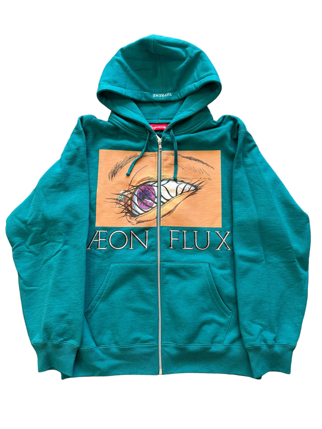 SUPREME Aeon Flux Zip-Up Hoodie Sweatshirt Teal NWT M