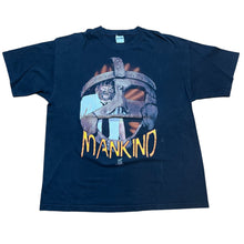 Load image into Gallery viewer, Vintage HYLAND Mick Foley Mankind Big Face Mask 1998 WWF Wrestling T Shirt 90s Black
