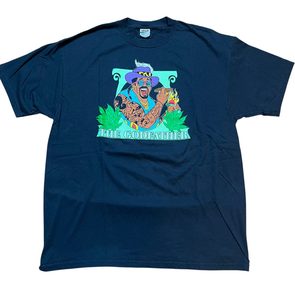 Vintage ANVIL The Godfather Lite A Fatty For This Pimp Daddy 1999 WWF Wrestling T Shirt 90s Black 2XL