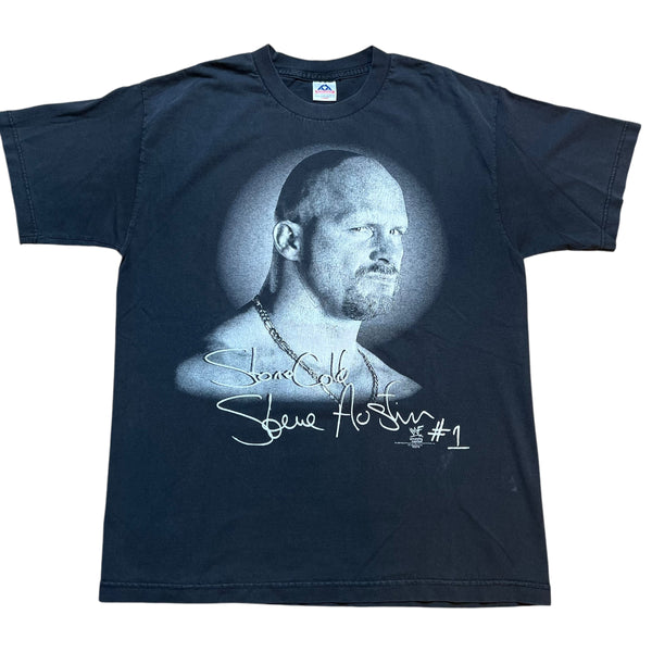 Vintage ALSTYLE Stone Cold Steve Austin #1 Back With a Vengeance 2000 Wrestling T Shirt 2000s Black L