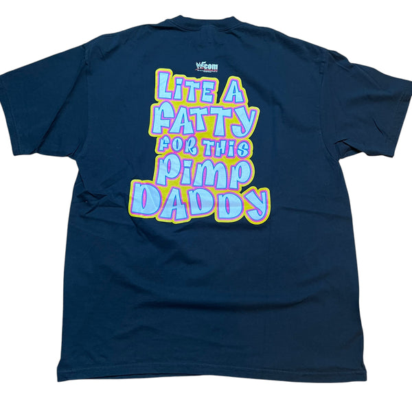 Vintage ANVIL The Godfather Lite A Fatty For This Pimp Daddy 1999 WWF Wrestling T Shirt 90s Black 2XL