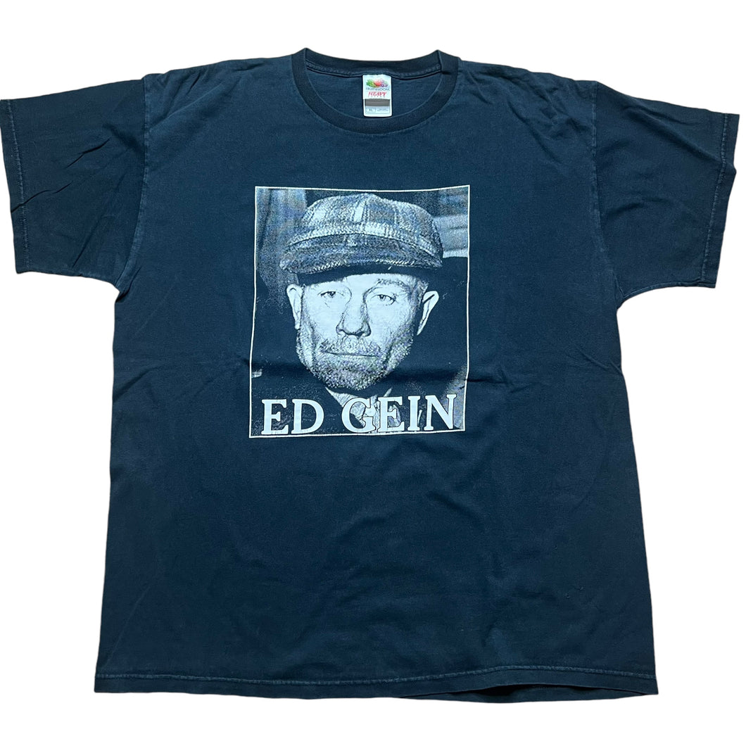 Vintage Ed Gein Photo T Shirt 90s Serial Killer Black XL