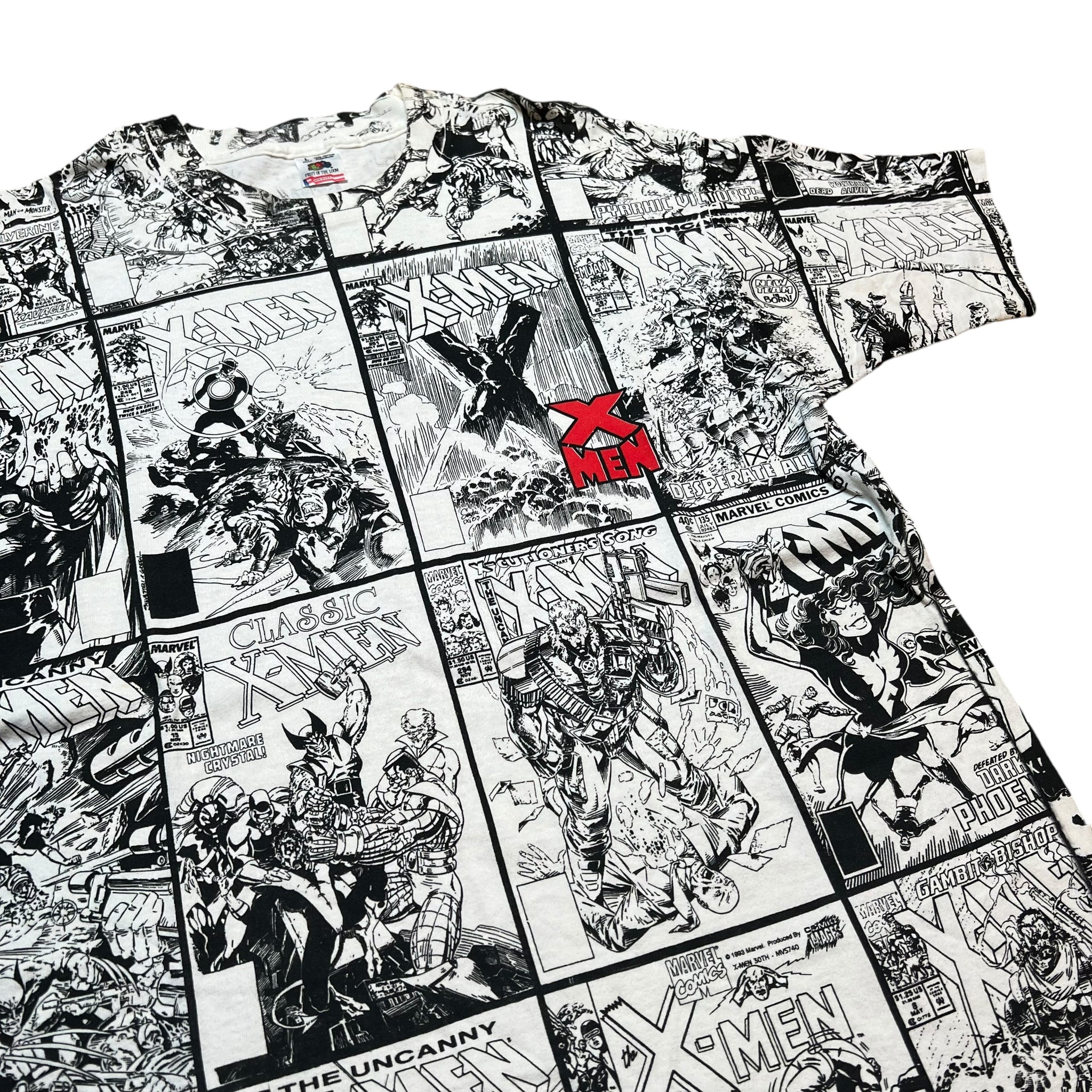 Vintage FRUIT OF THE LOOM X-Men Megaprint All Over Print Marvel 