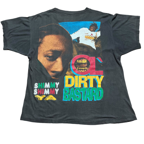 Vintage Ol' Dirty Bastard ODB Shimmy Shimmy Ya Rap T Shirt 90s Wu-Tang Clan Black