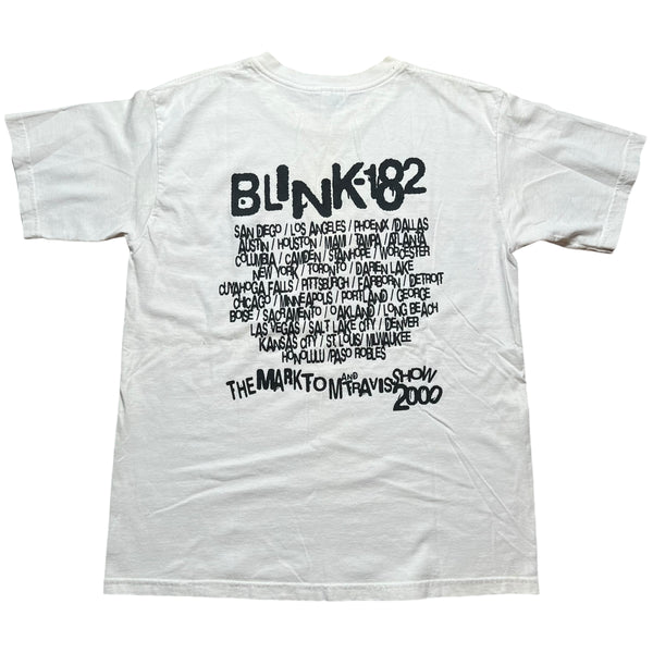 Vintage ANVIL Blink 182 The Mark Tom and Travis Show 2000 Tour Group Photo T Shirt 90s 2000s White M