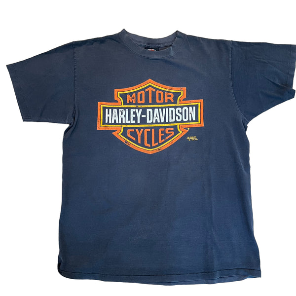 Vintage 3D EMBLEM Harley Davidson Bar & Shield 1991 Jackson Hole Wyoming Graphic T Shirt 90s