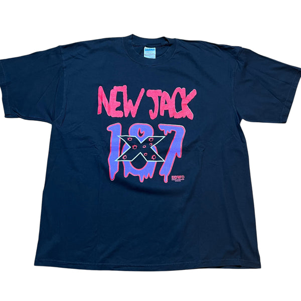 Vintage ECW New Jack 187 Original Gangsta Wrestling T Shirt 90s Black 2XL