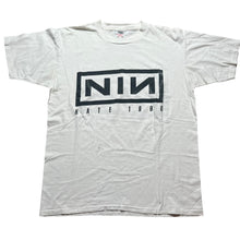 Load image into Gallery viewer, Vintage ONEITA Nine Inch Nails NIN You Get What You Deserve Hate 1990 Tour T Shirt 90s White XL
