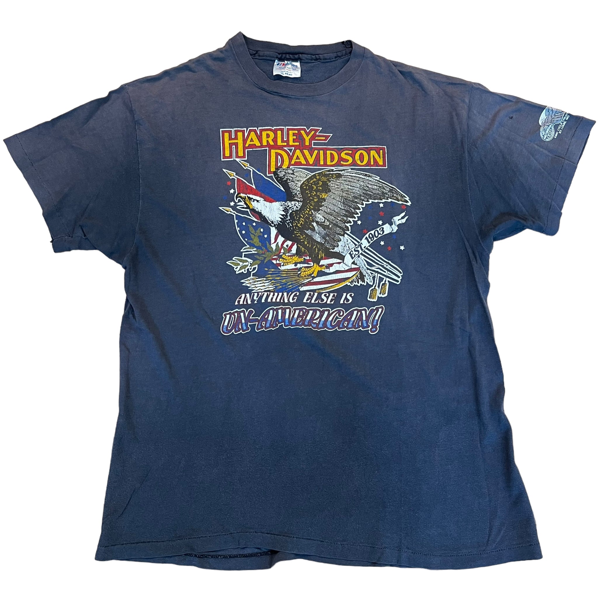 Vintage HARLEY DAVIDSON Anything Else Is Un-American Eagle T Shirt 