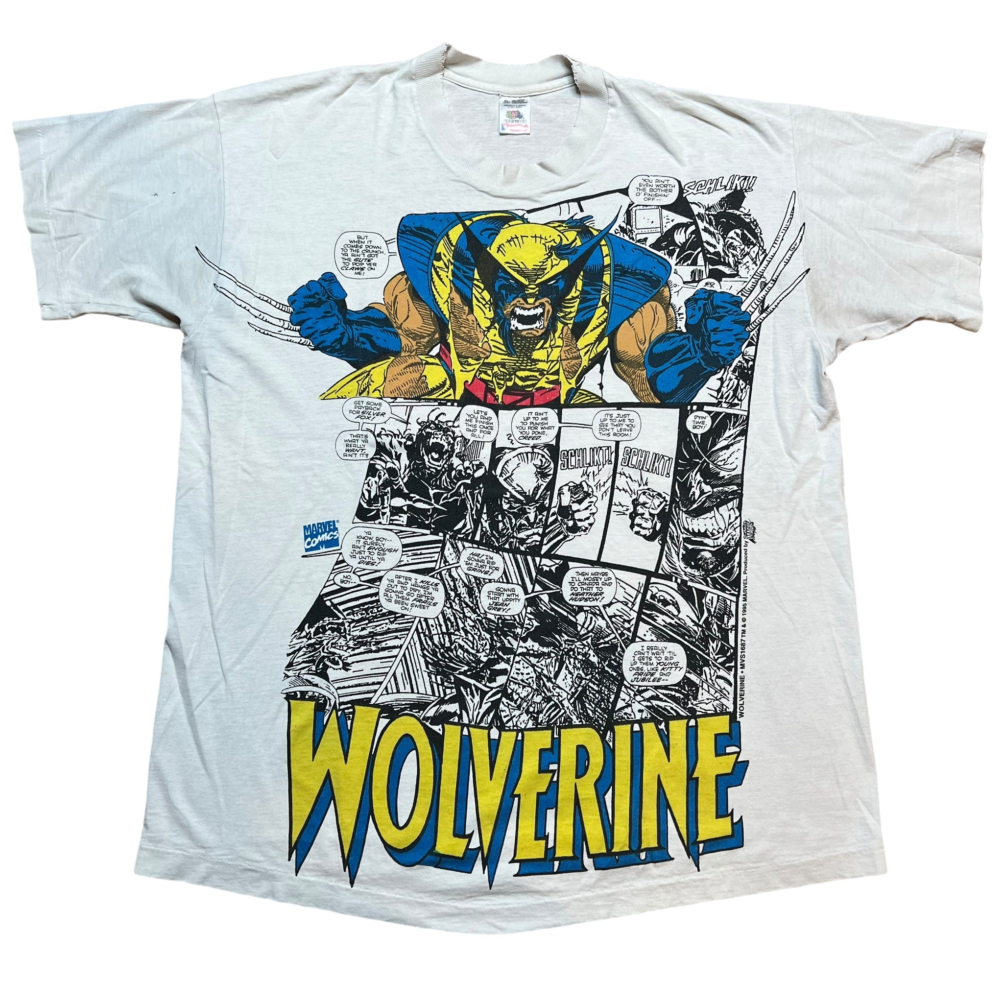 Vintage FRUIT OF THE LOOM Wolverine X-Men Marvel Comics 1995