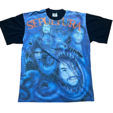 Load image into Gallery viewer, Vintage NEW ROCK Sepultura All Over Print Euro Tour T Shirt 90s AOP Black XL
