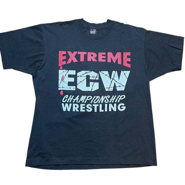 Vintage BEST Extreme ECW Championship Wrestling Join The Revolution T Shirt 90s Black XL