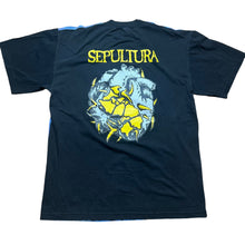 Load image into Gallery viewer, Vintage NEW ROCK Sepultura All Over Print Euro Tour T Shirt 90s AOP Black XL
