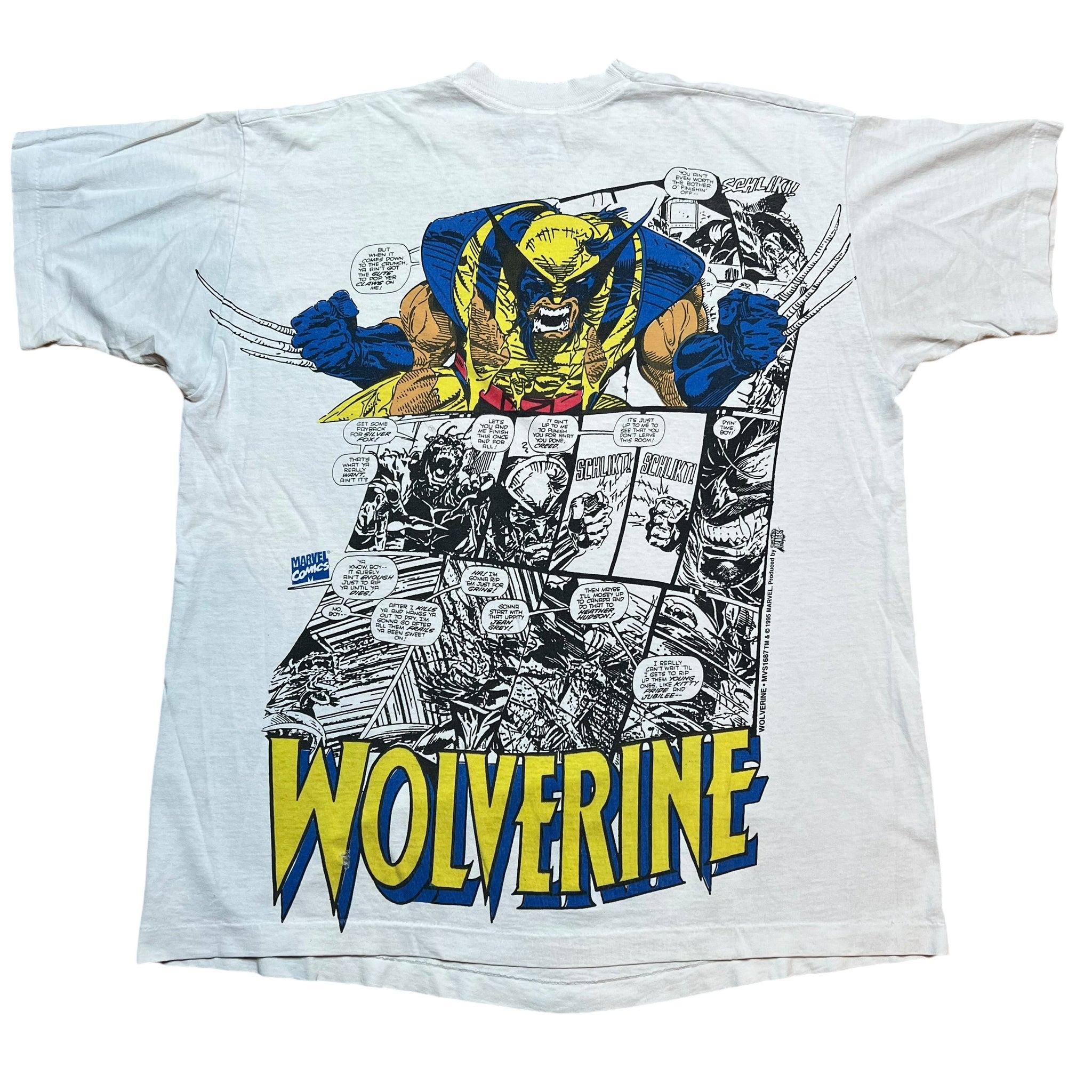 Vintage FRUIT OF THE LOOM Wolverine X-Men Marvel Comics 1995