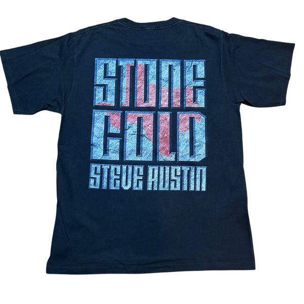 Vintage Stone Cold Steve Austin Middle Finger Texas State Bird 1998 WWF Wrestling T Shirt 90s Black