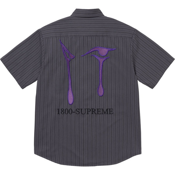 NEW Supreme AOI Eyes S/S Work Shirt Stripe Sz Large
