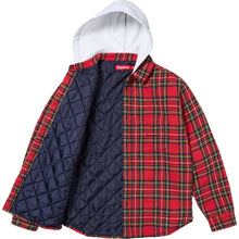 Load image into Gallery viewer, NEW Supreme Tartan Flannel Hooded Shirt Red Sz Large

