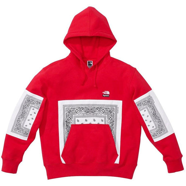 NEW Supreme The North Face Bandana Hooded Sweatshirt Red Sz XL