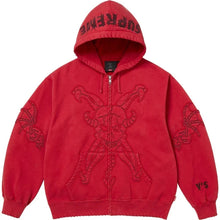 Load image into Gallery viewer, NEW Supreme Y's by Yohji Yamamoto Zip Up Hooded Sweatshirt Washed Red Sz Small
