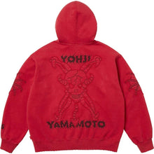 Load image into Gallery viewer, NEW Supreme Y's by Yohji Yamamoto Zip Up Hooded Sweatshirt Washed Red Sz Small
