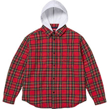 Load image into Gallery viewer, NEW Supreme Tartan Flannel Hooded Shirt Red Sz Large
