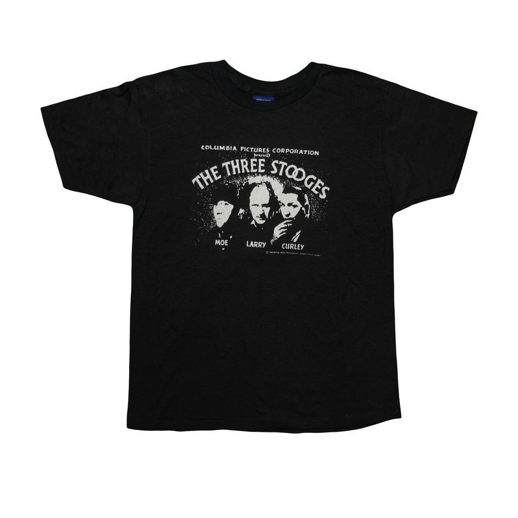 Vintage SNEAKERS The Three Stooges Columbia Pictures 1984 T Shirt Black M