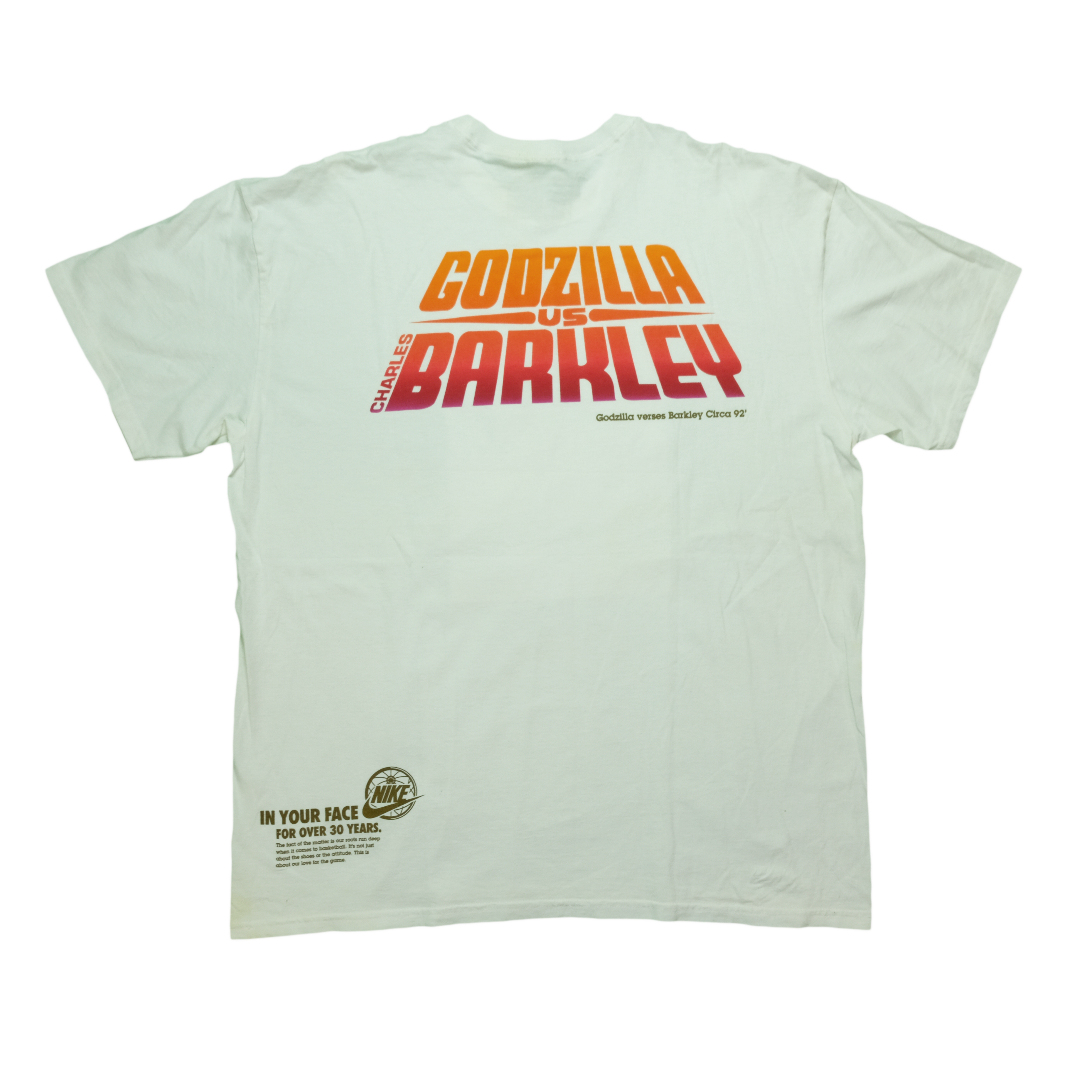 Vintage NIKE Charles Barkley Spell Out Swoosh T Shirt 90s Black