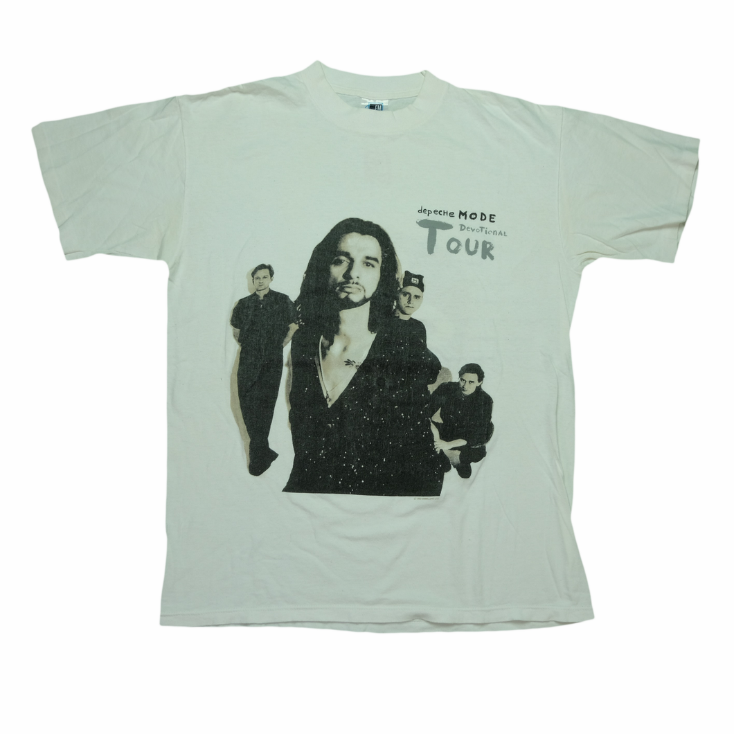 Vintage GEM Depeche Mode Devotional Tour T Shirt 90s White L