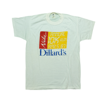 Load image into Gallery viewer, Vintage NIKE Dillard&#39;s 10k Run 1987 T Shirt 80s White L

