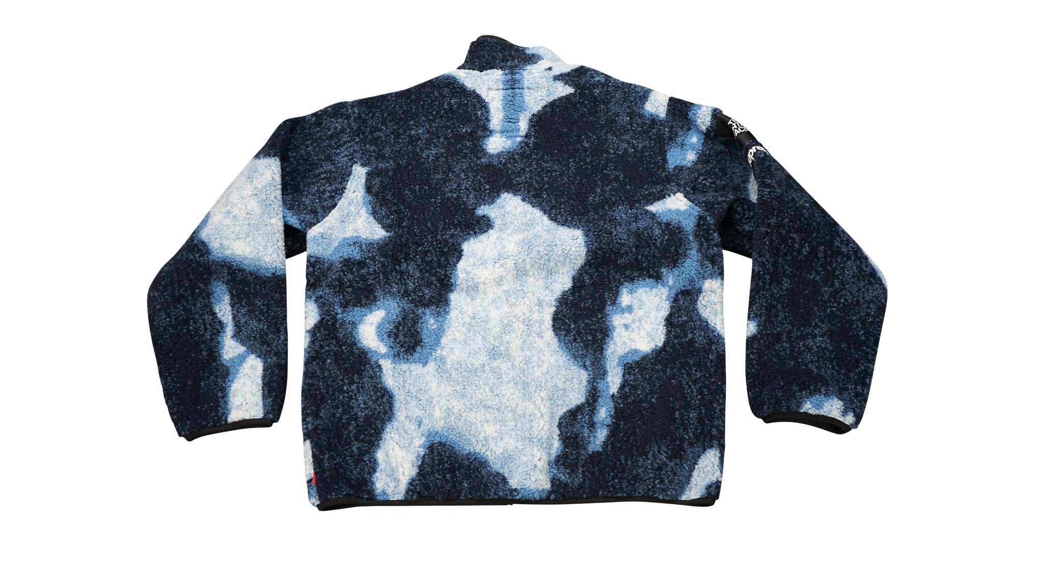 FW21 Supreme x The North Face Bleached Denim Print Fleece Jacket Indigo