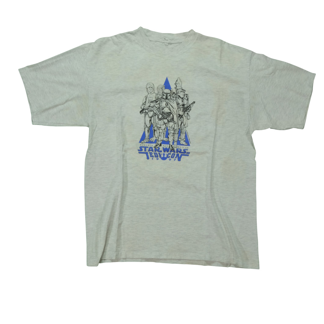 Vintage LUCASFILM Star Wars JediCon 1997 T Shirt 90s Gray