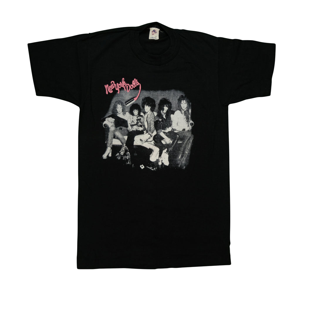 Vintage TEE JAYS New York Dolls Punk Rock Band T Shirt 90s Black M