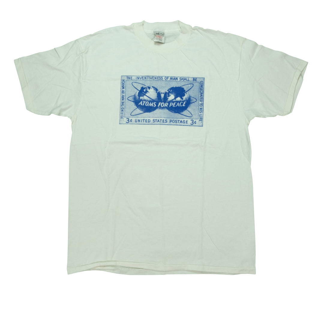 Vintage Atoms For Peace Postage Stamp Tee