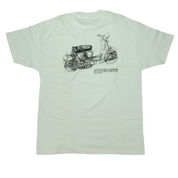 Vintage CLASSIC WEAR Lambretta Italian Motor Scooter Diagram 90s White XL