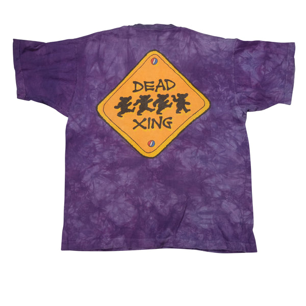 Vintage LIQUID BLUE Grateful Dead Xing Keep On Truckin' Skeletons Tie Dyed 1998 T Shirt 90s Purple XL