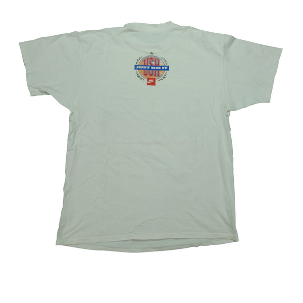 Vintage NIKE Air National Guard Michael Jordan Olympics T Shirt 80s 90s White XL