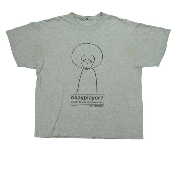 Vintage BLUE GRAPE Okayplayer The Roots 1999 T Shirt 90s Gray