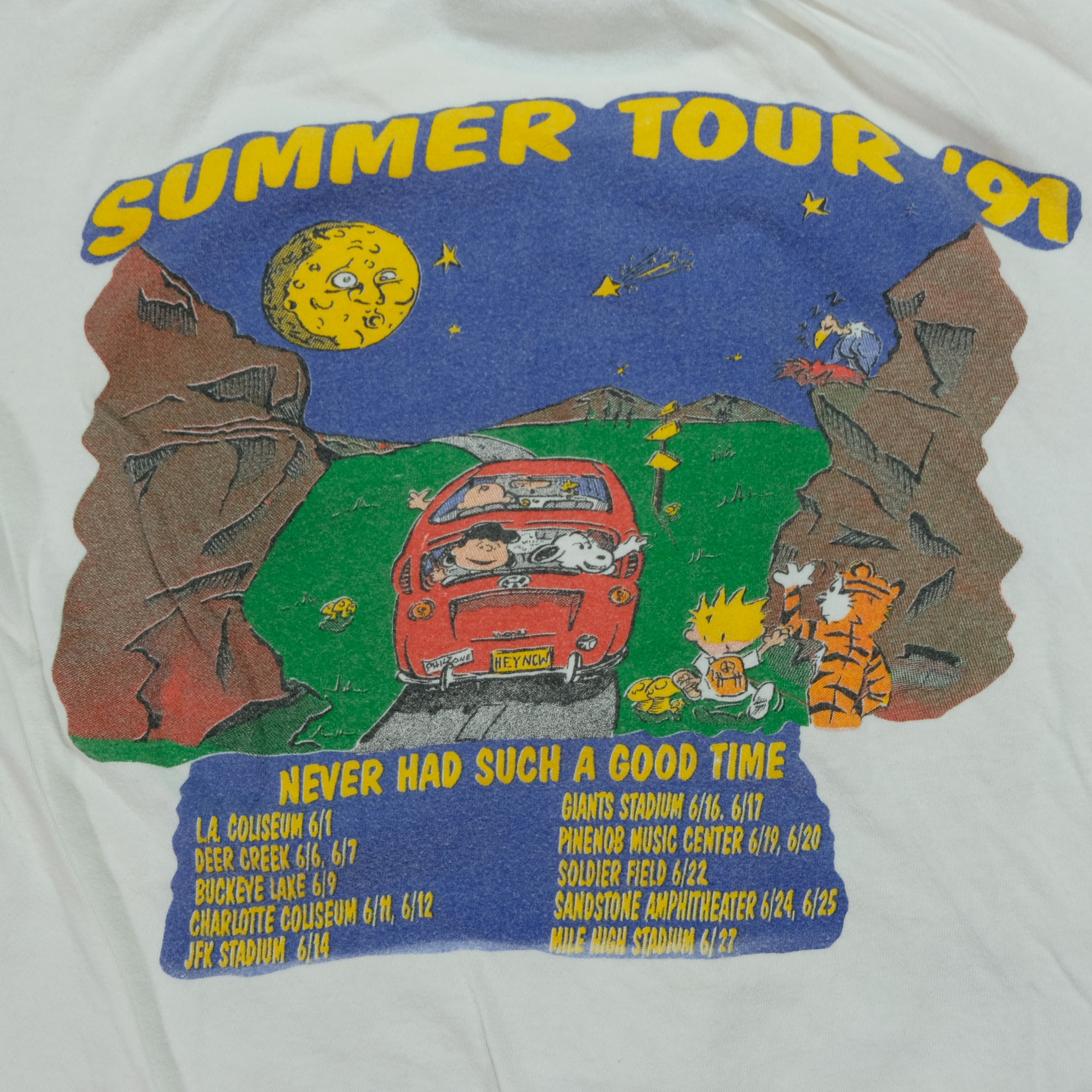 1991 Grateful Dead Summer Tour Peanuts and Calvin & Hobbes Tee