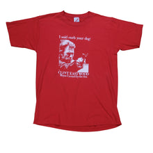Load image into Gallery viewer, Vintage Clint Eastwood I Said Curb Your Dog! Mayor of Carmel by the Sea T Shirt 90s Red L
