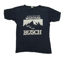 Load image into Gallery viewer, Vintage To Hell With Your Mountains Give Me Your Busch T Shirt 80s 90s Navy Blue
