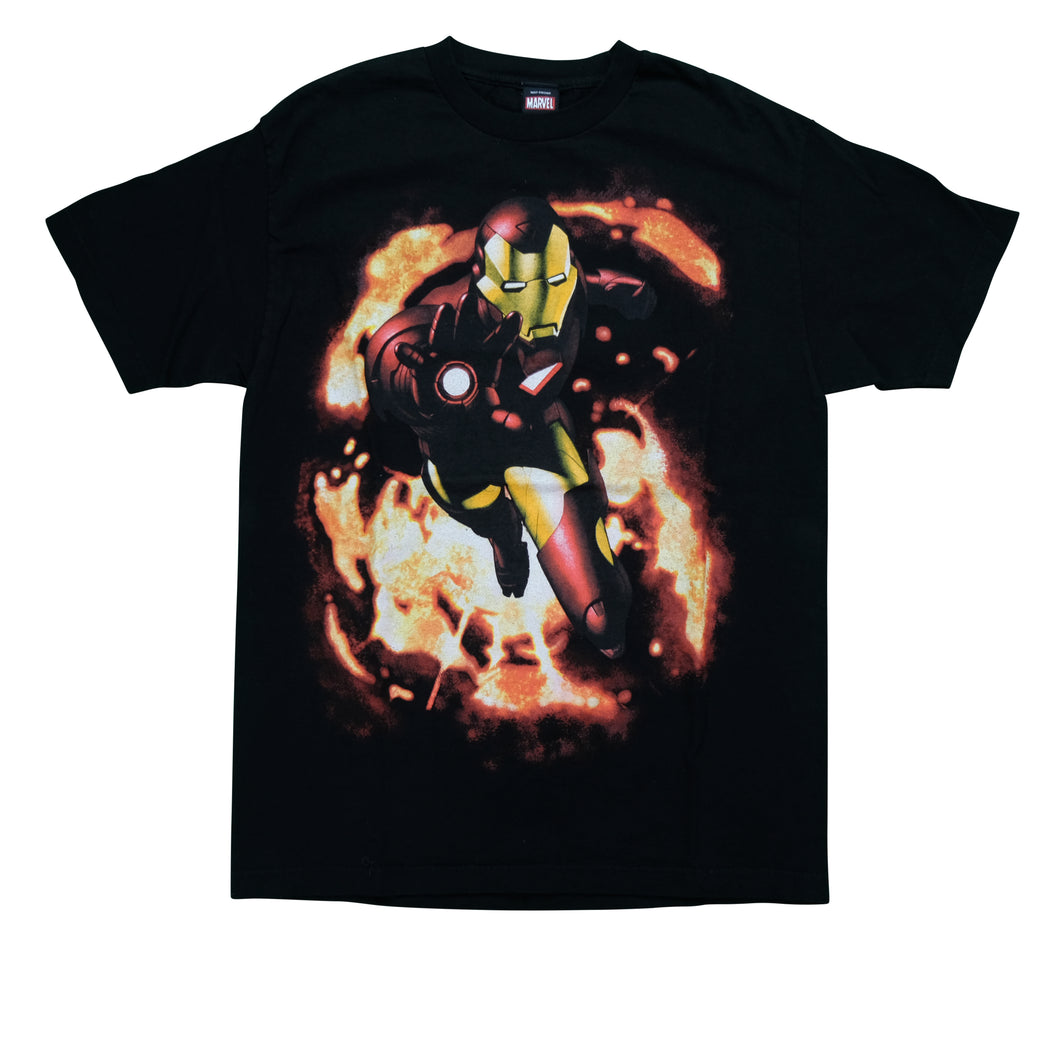 Vintage MAD ENGINE Marvel Comics Iron Man Palm Cannon T Shirt 2000s Black L