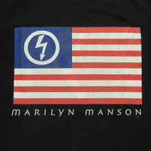 Load image into Gallery viewer, Vintage WINTERLAND Marilyn Manson Remix &amp; Repent Album Tour USA Flag 1997 T Shirt 90s Black
