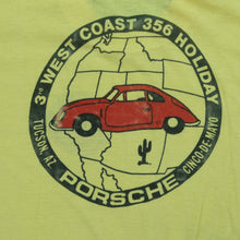 Load image into Gallery viewer, Vintage Porsche West Coast 356 Holiday T Shirt 80s 90s Yellow
