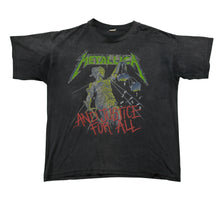 Load image into Gallery viewer, Vintage Metallica and Justice For All 1988-89 Tour T Shirt 80s Black
